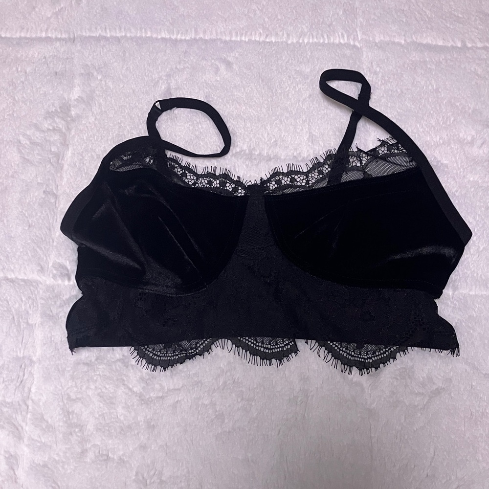 Hayden Elegant Black Velvet Lace Bralette